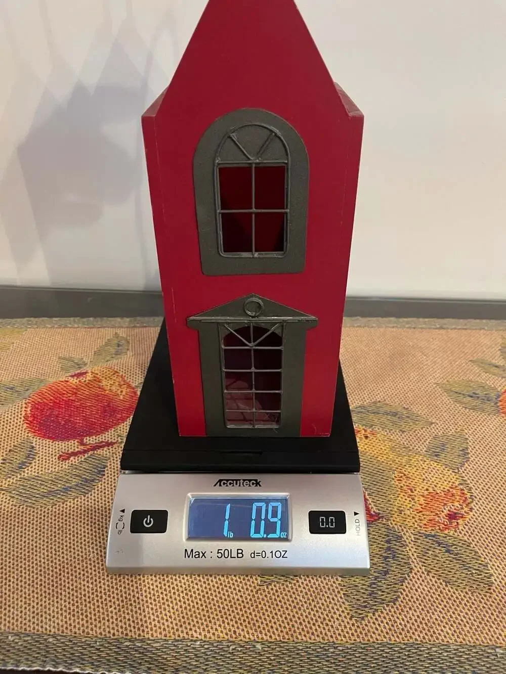 Wood Wine Holder Caddy House Shaped Red Picket Fence 11x8 Vintage New